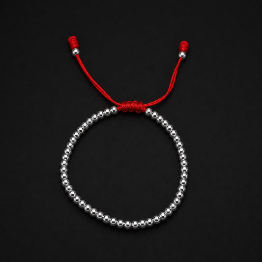 Pulsera de Perlas de Plata en Hilo