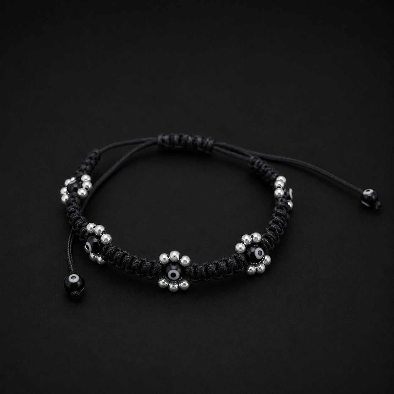 Pulsera Ojo Turco con Flor de Perlas Grande