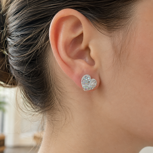 Aretes Corazón con Cristales