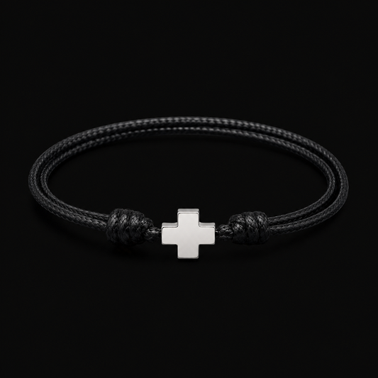 Pulsera Cruz Suiza en Piel Chica