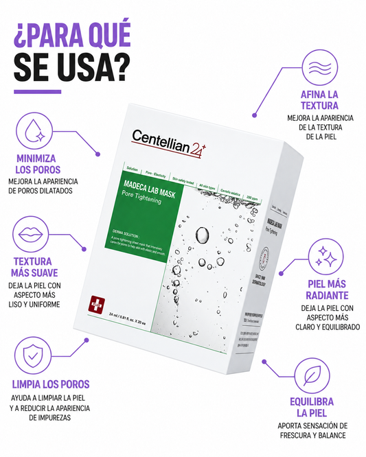 Infografía de beneficios de Centellian24 Madeca Lab Mask
